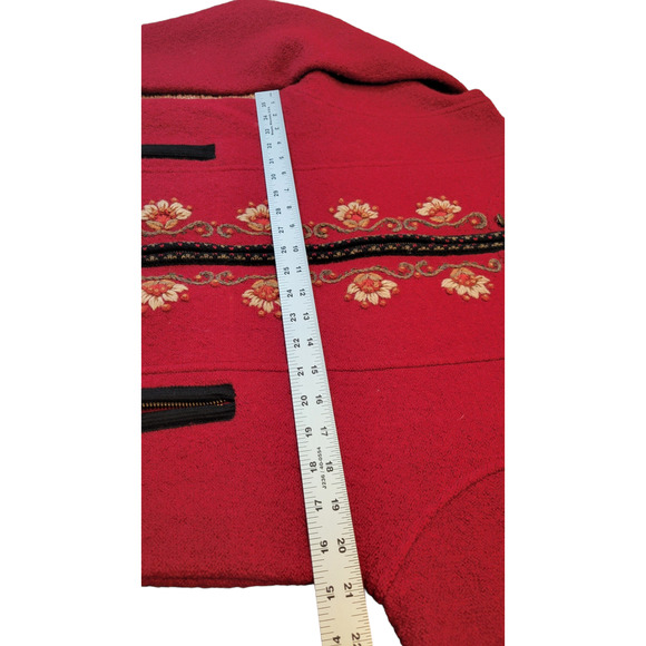 Vintage Icelandic Design Sweater Jacket Embroidered‎ Sz M Zip Up Fully Lined - Picture 11 of 11